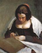 Diego Velazquez, Portrait d'une Jeune Femme cousant (df02)